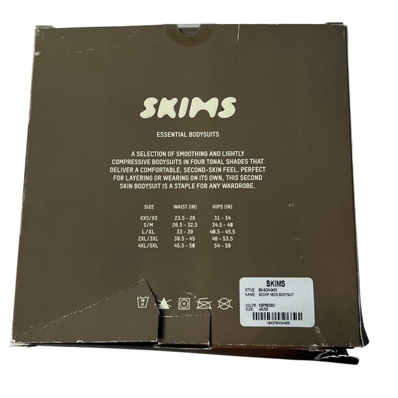 SKIMS Essential Scoop Neck Bodysuit Espresso 4X/5X - Picture 7 of 9